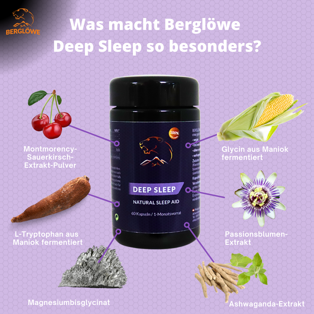 Berglöwe Deep Sleep, Natural Sleep Aid, 60 Kapseln