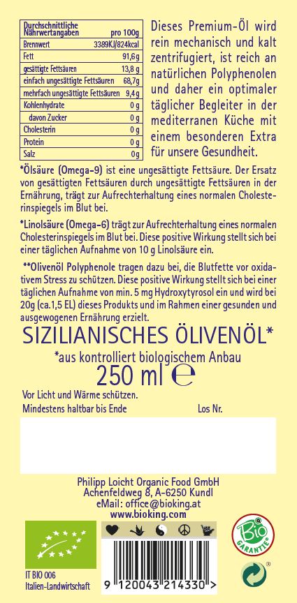 Bio Olivenöl aus Sizilien