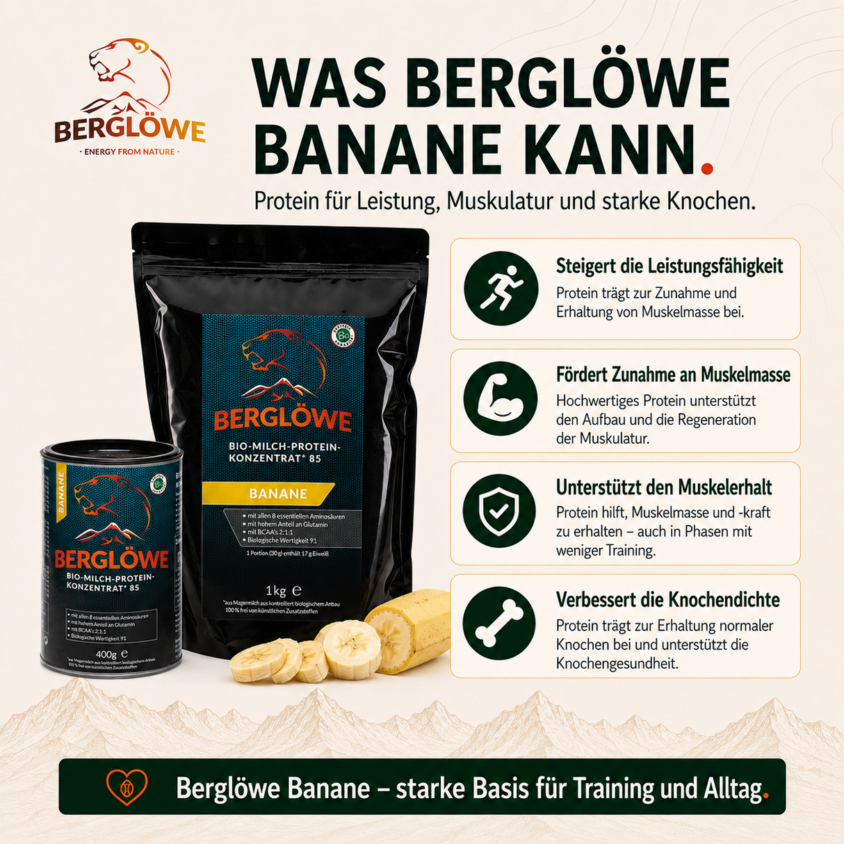 Bio Milch Protein Banane 85, Banane