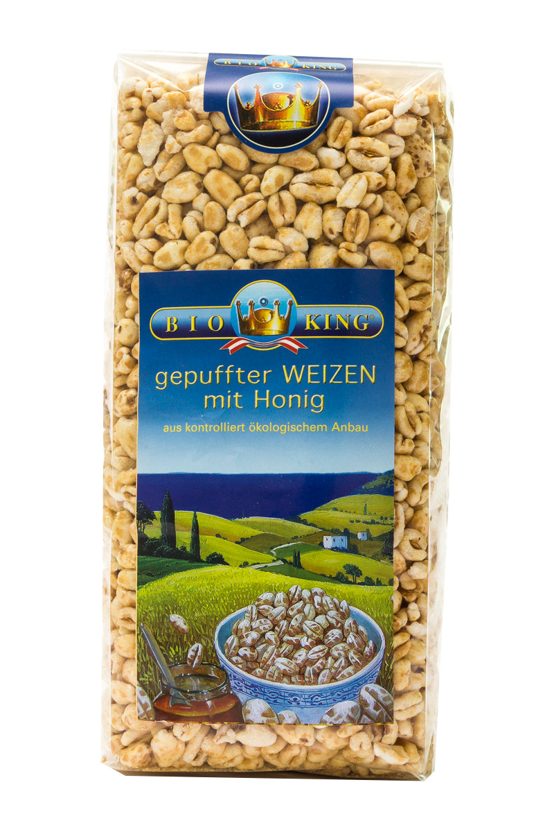Gepuffter Bio Weizen mit Honig