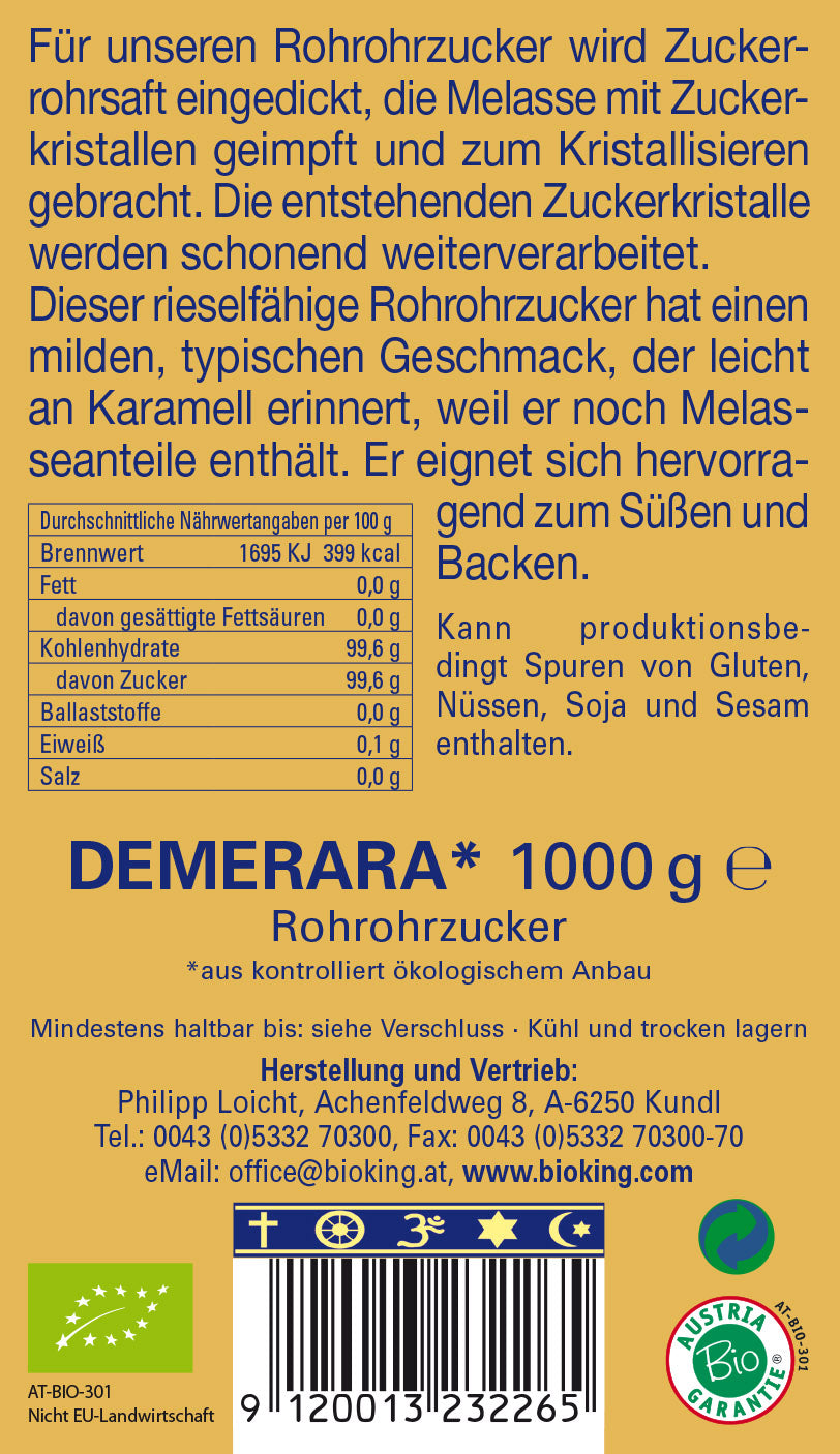 Bio Demerara Rohrohrzucker
