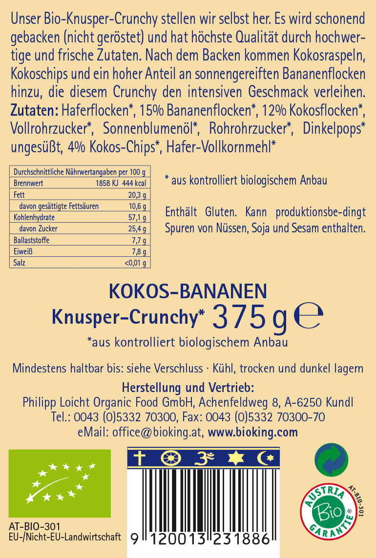 Bio Crunchy Kokos-Banane