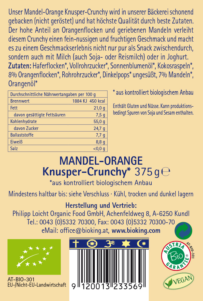 Bio Crunchy Mandel-Orange