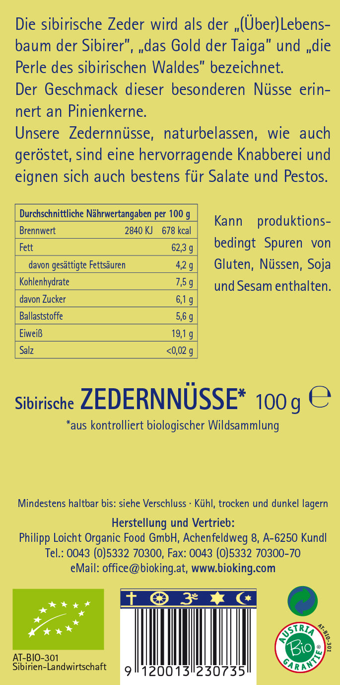 Sibirische Bio Zedernnüsse