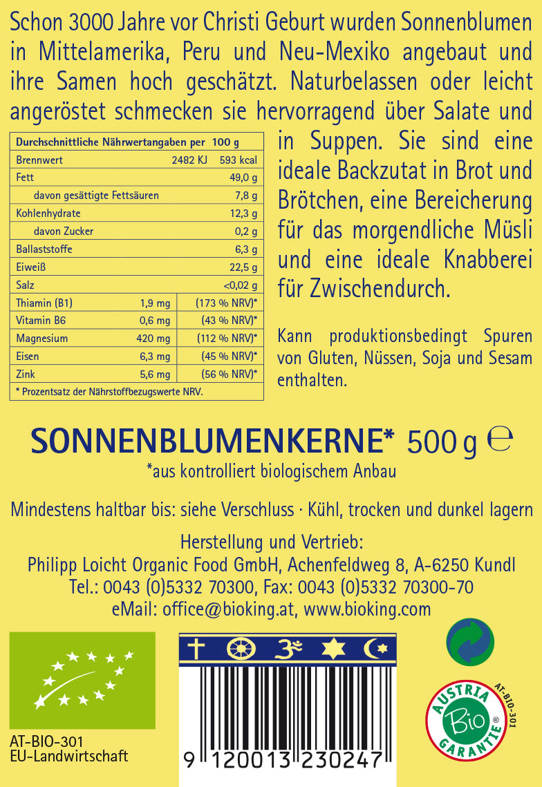 Bio Sonnenblumenkerne