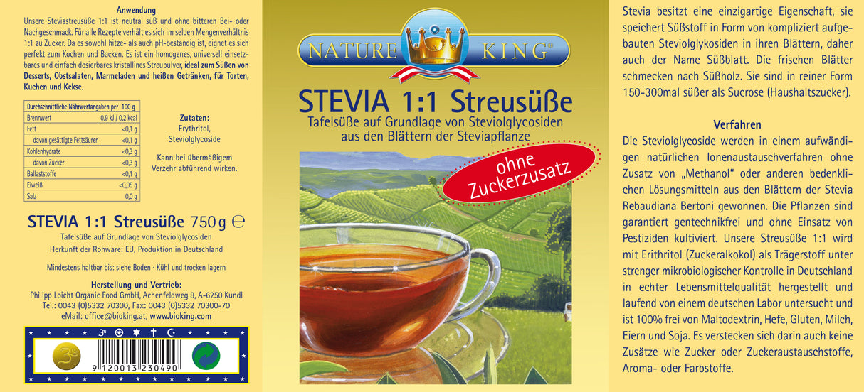 Stevia Streusüße, 1:1