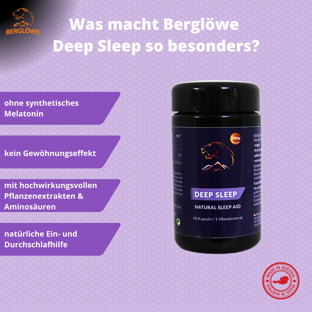 Berglöwe Deep Sleep, Natural Sleep Aid, 60 Kapseln