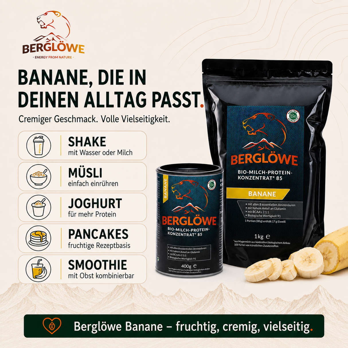 Bio Milch Protein Banane 85, Banane