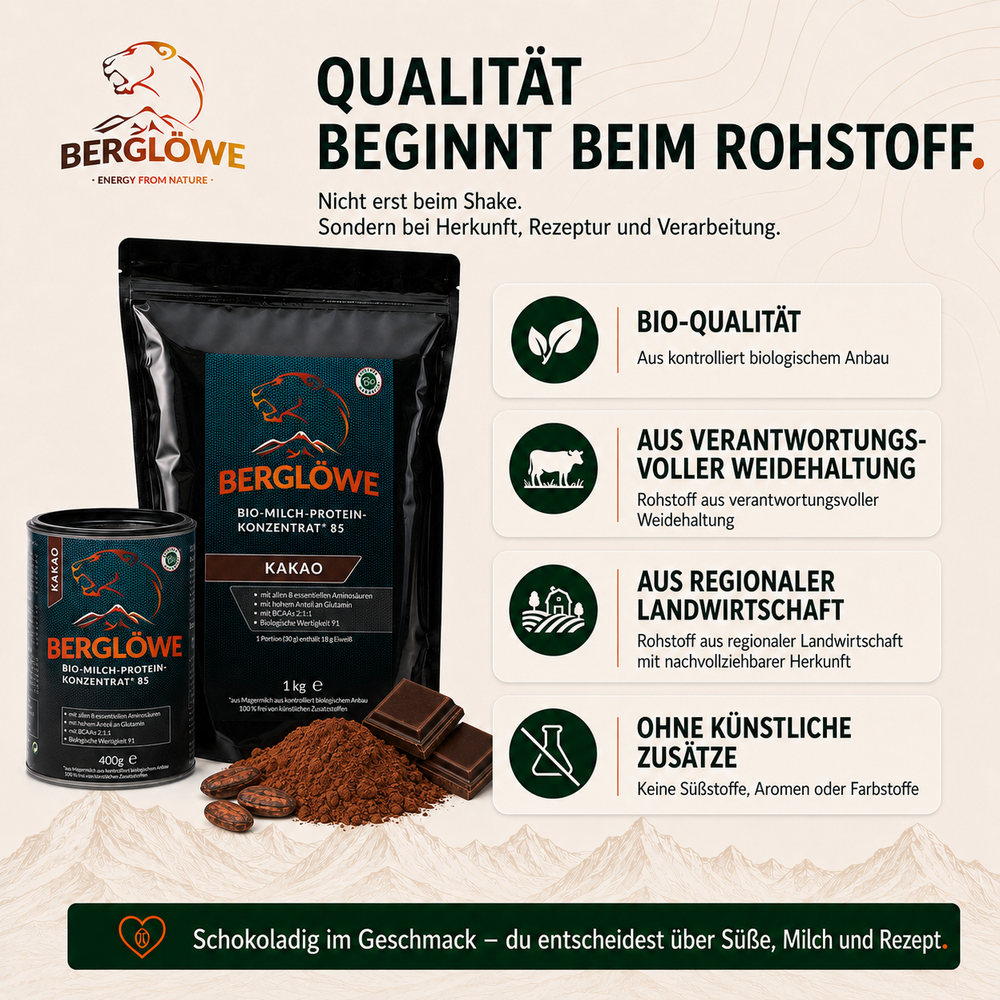 Bio Milch Protein Konzentrat 85, Kakao