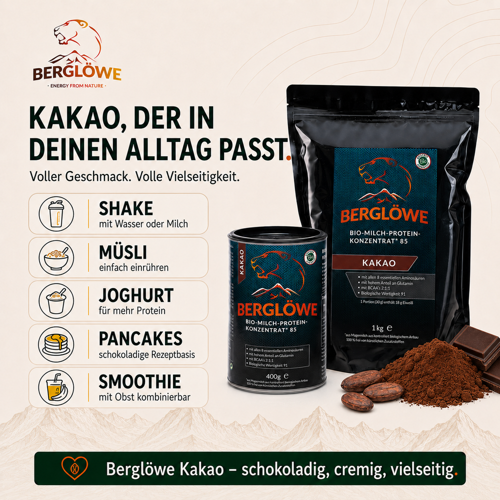 Bio Milch Protein Konzentrat 85, Kakao