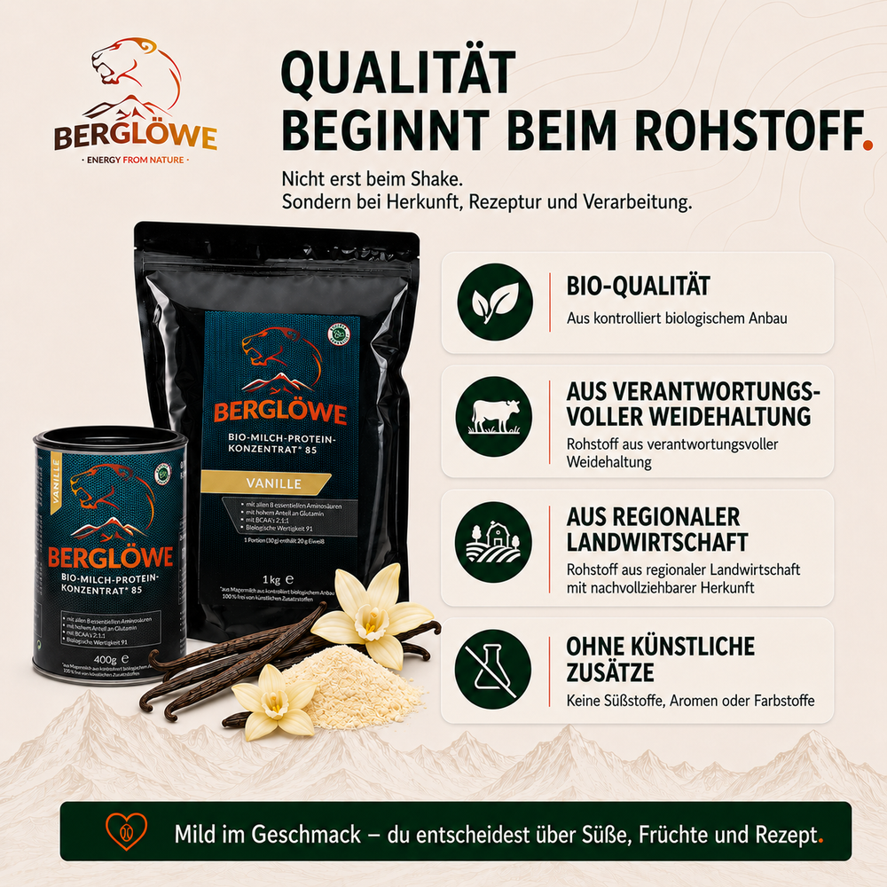 Bio Milch Protein Konzentrat 85, Vanille