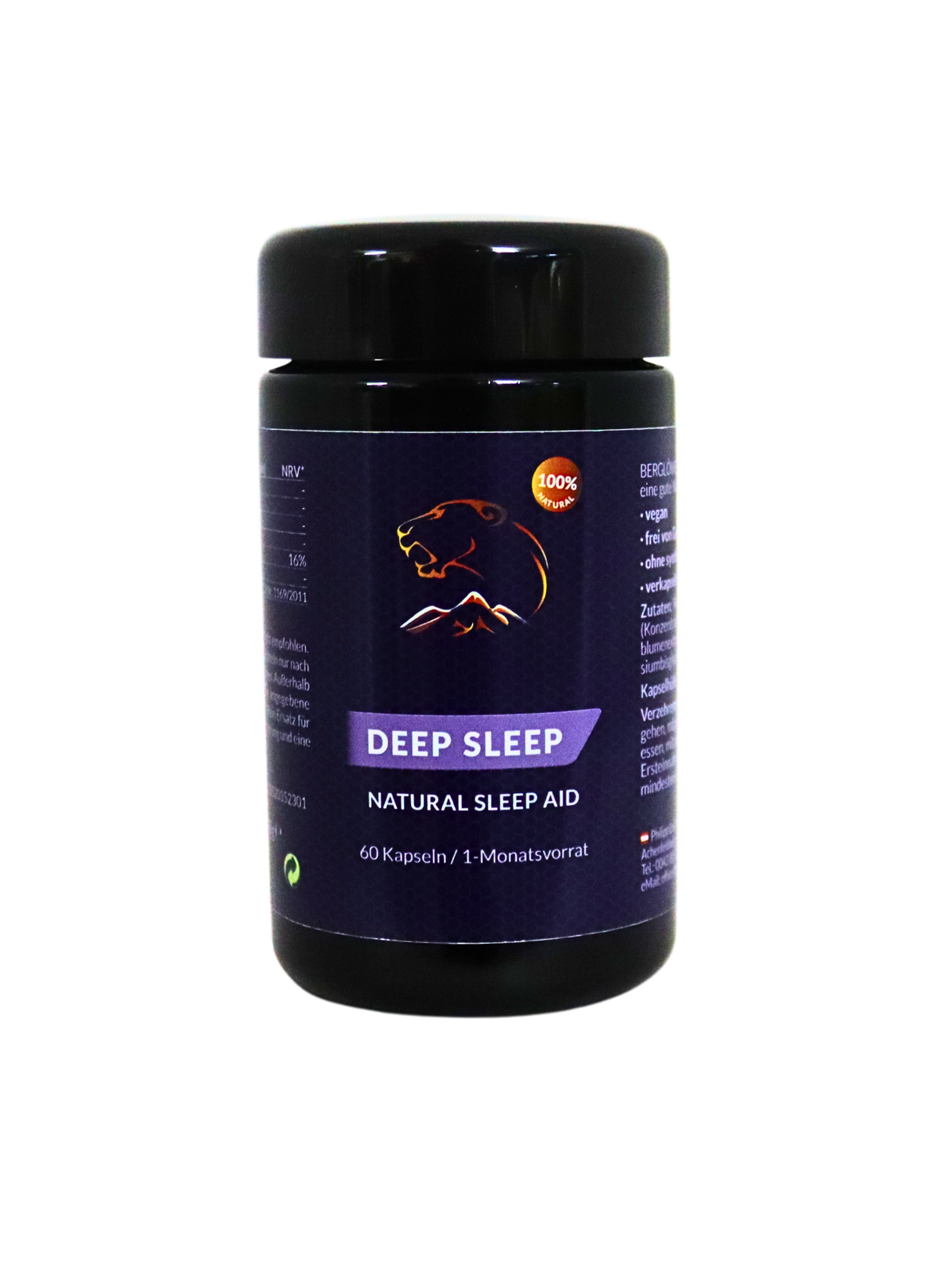 Berglöwe Deep Sleep, Natural Sleep Aid, 60 Kapseln