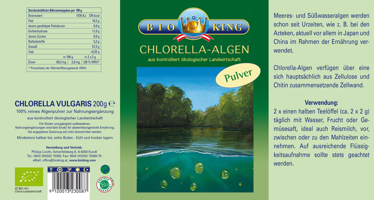 Bio Chlorella-Algen, Pulver