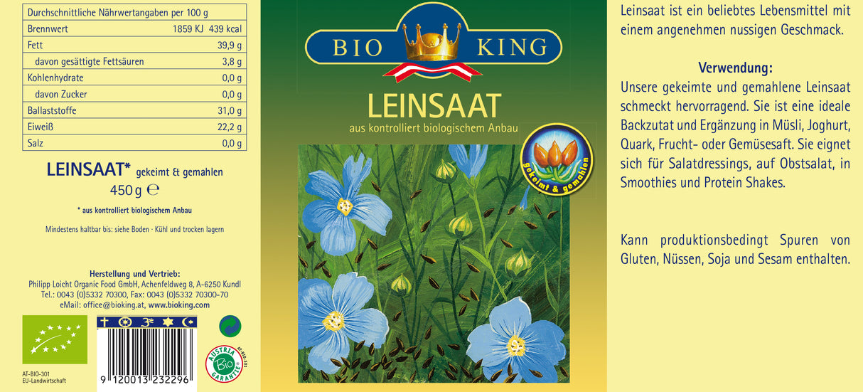 Bio Leinsaat gekeimt & gemahlen