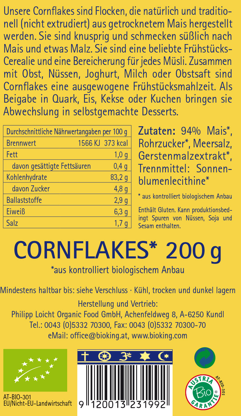 Bio Cornflakes gesüßt