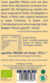Gepuffter Bio Weizen mit Honig