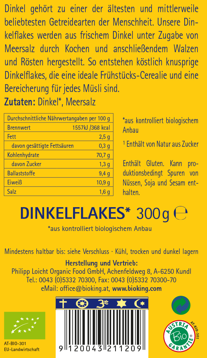 Bio Dinkelflakes, ungesüßt