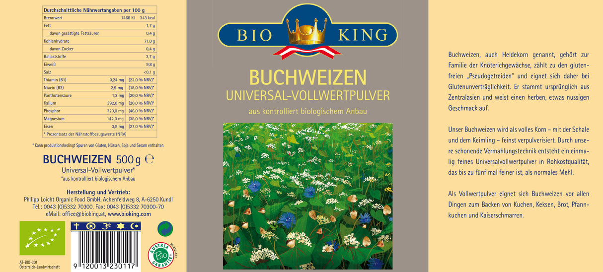 Bio Buchweizen, Vollwertpulver