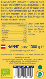 Bio Hafer, ganz
