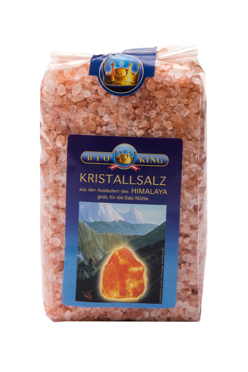 Kristalsalz aus den Ausläufern des Himalaya, grob gemahlen für die Mühle