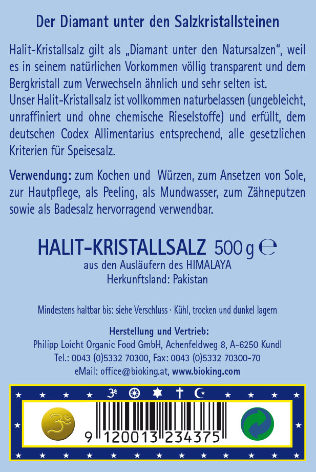 Kristallsalz "Halit" aus den Ausläufern des Himalaya, fein gemahlen