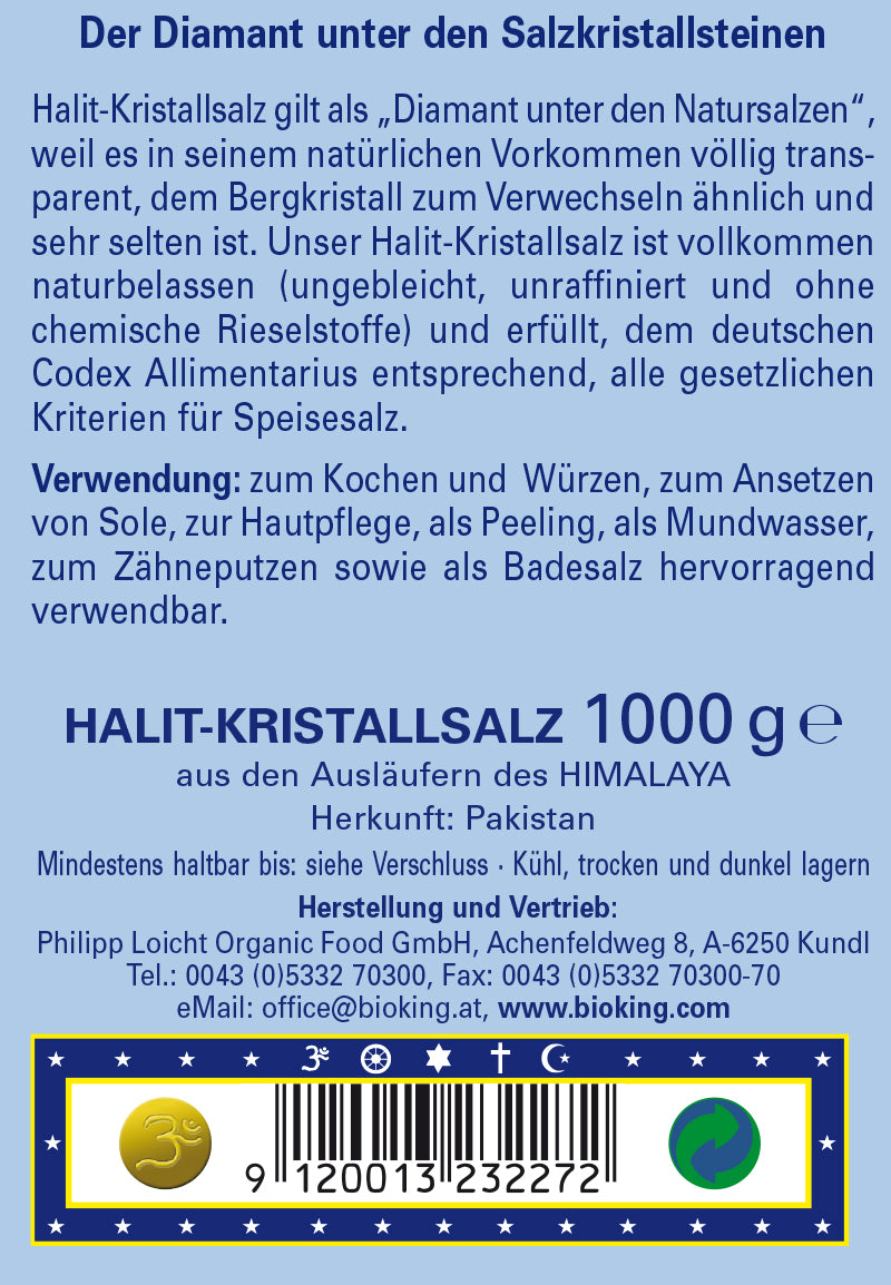 Kristallsalz "Halit" aus den Ausläufern des Himalaya, fein gemahlen