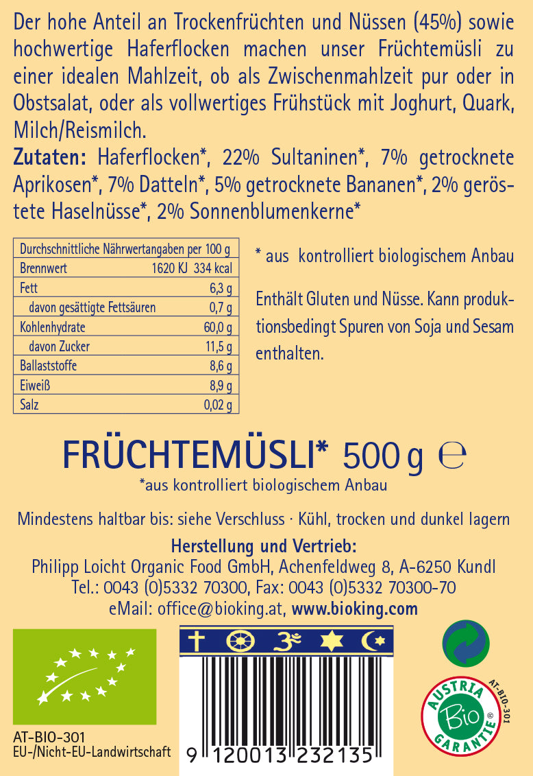 Bio Früchtemüsli