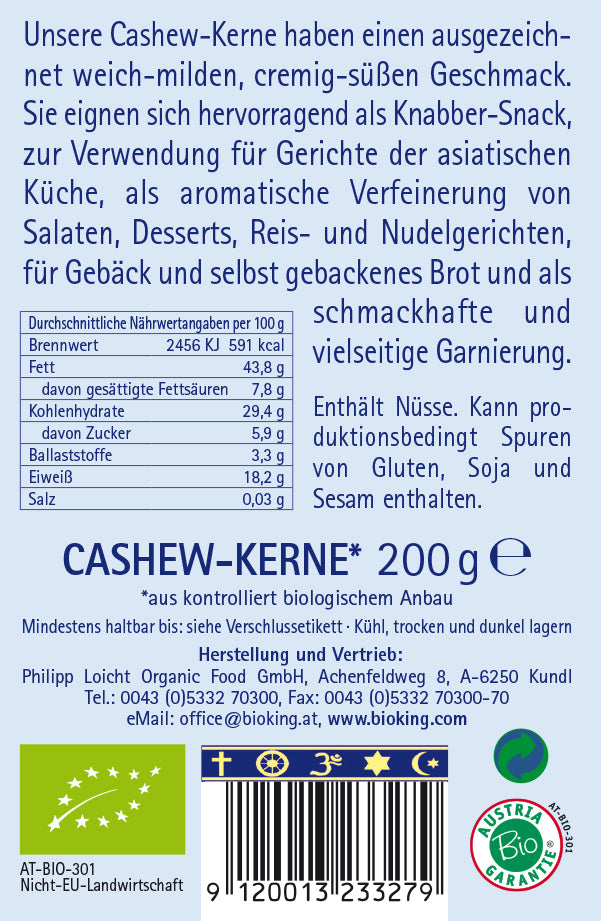 Bio Cashewkerne