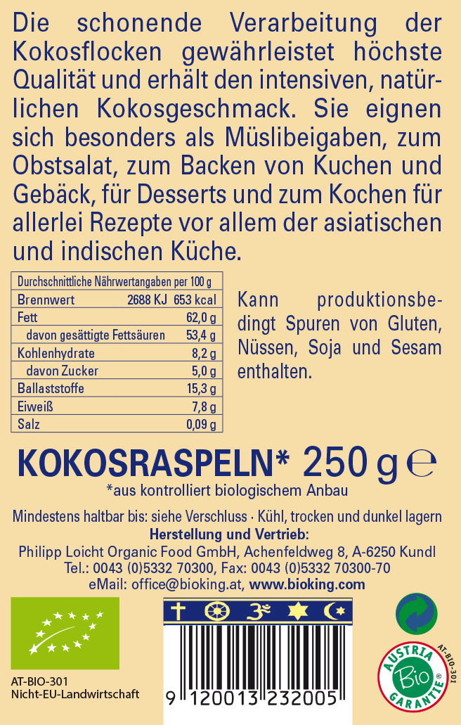 Bio Kokos-Raspeln