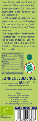 Bio Sonnenblumenöl