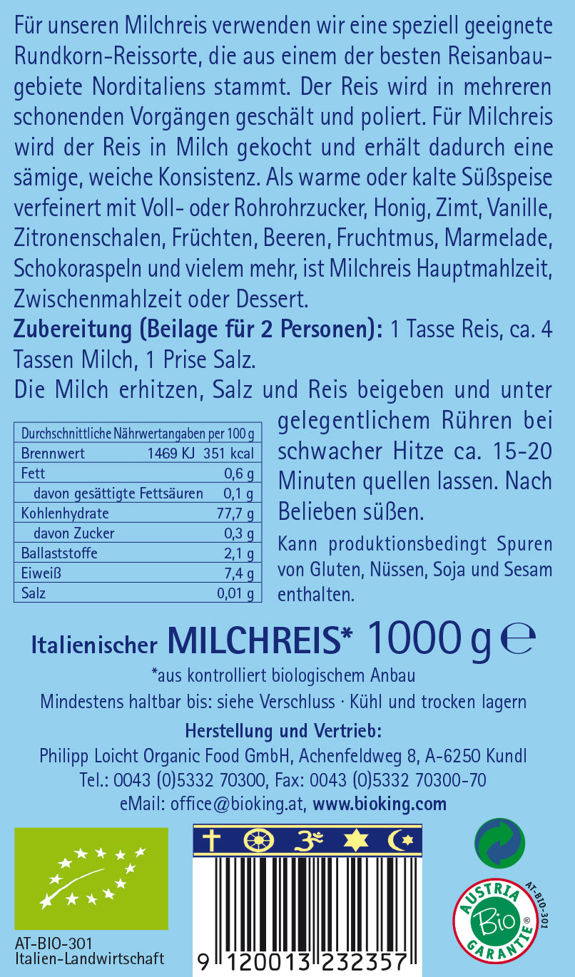 Bio Milchreis, Risottoreis