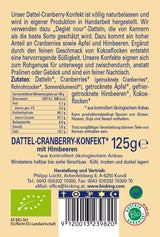 Bio Dattel-Cranberry-Konfekt mit Himbeeren
