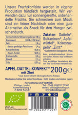 Bio Apfel- Dattel-Konfekt mit Zimt