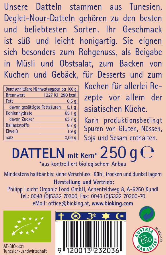 Bio Datteln mit Kern