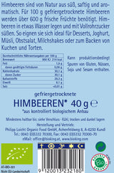 Bio Himbeeren, gefriergetrocknet