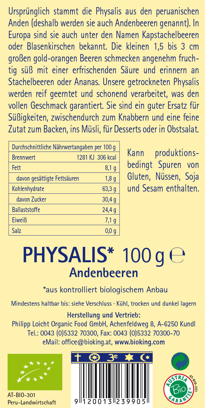 Bio Physalis, getrocknet