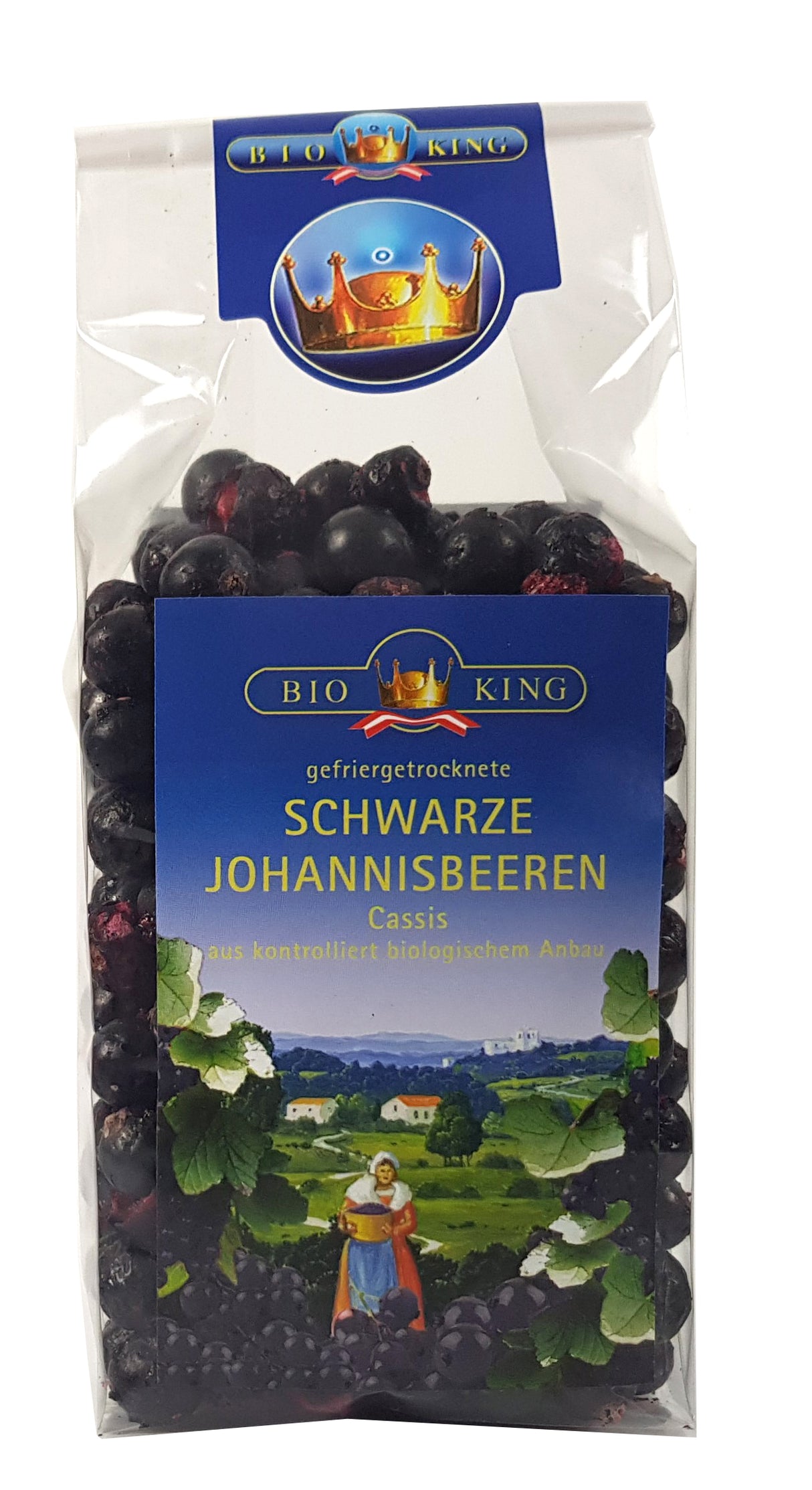 schwarze Bio Johannisbeeren, gefriergetrocknet