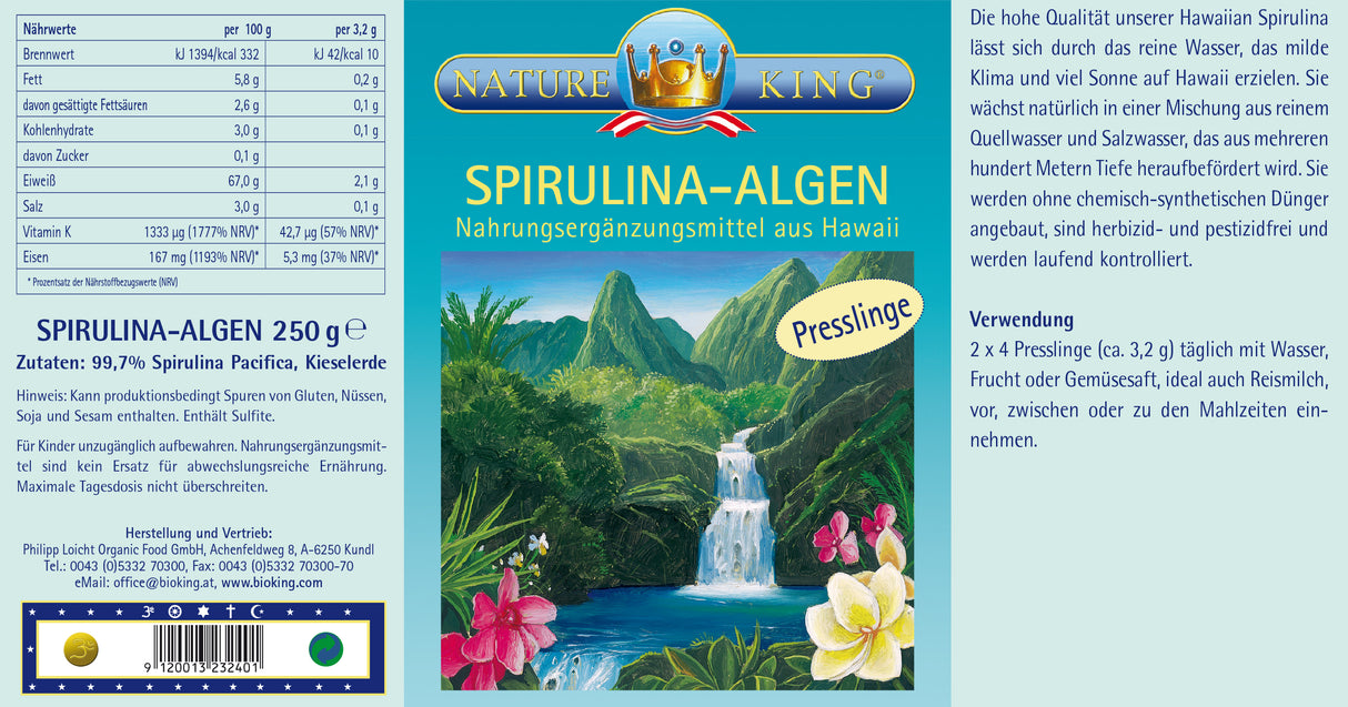 Spirulina-Algen aus Hawaii, Presslinge