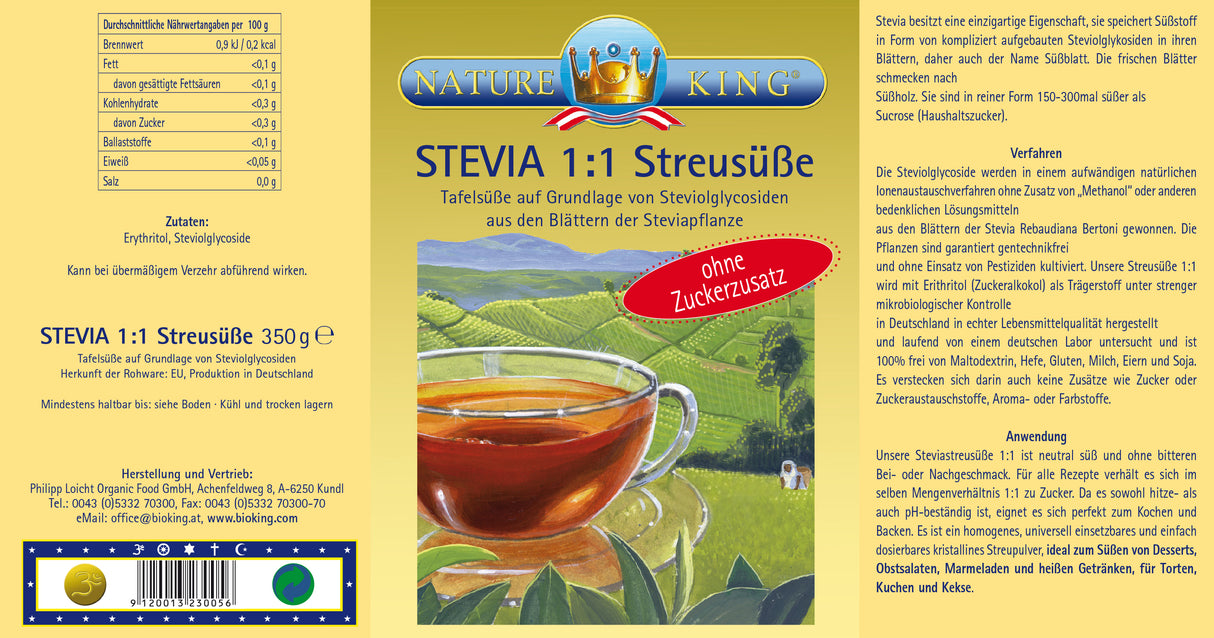Stevia  Streusüße, 1:1