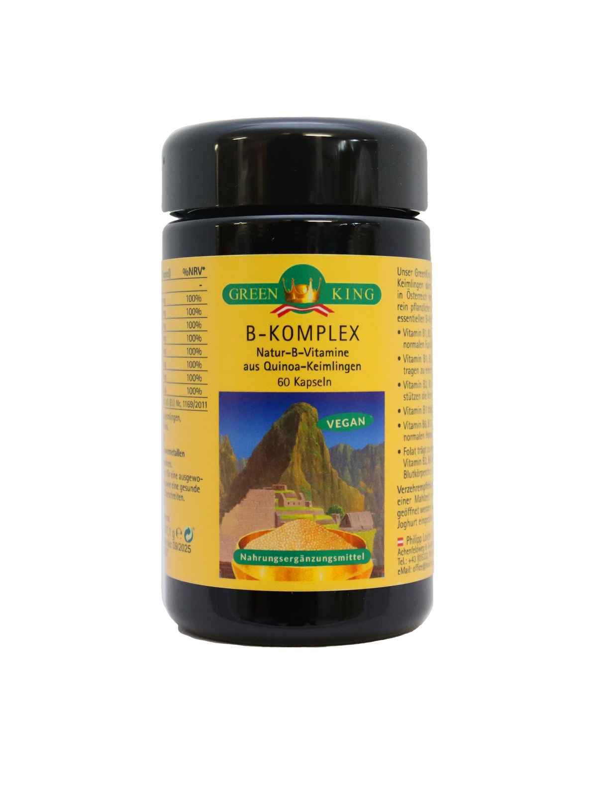 Natürlicher Vitamin B-Komplex, 60 Kapseln