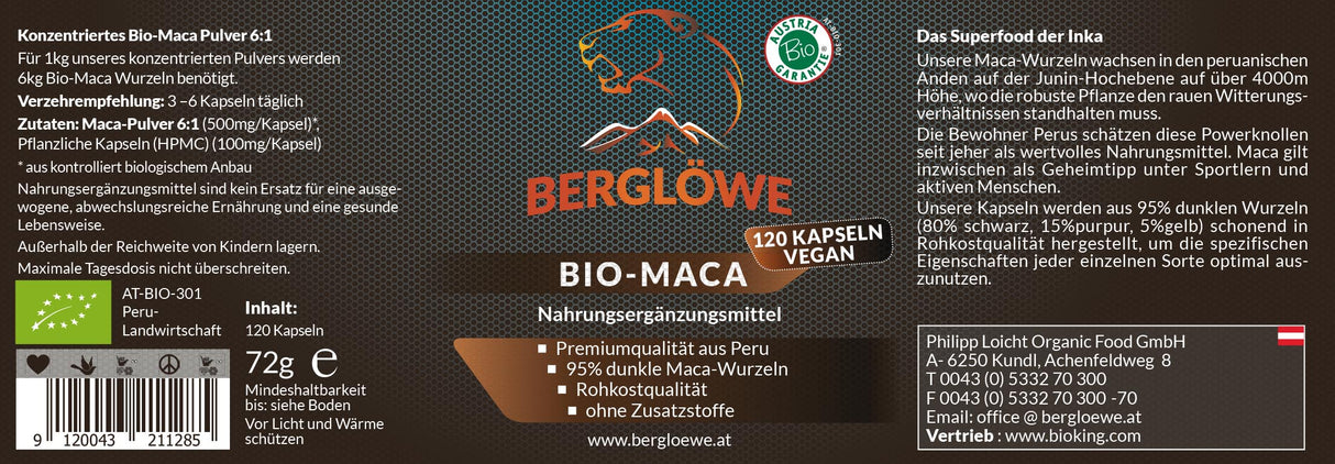 Bio Maca, Kapseln